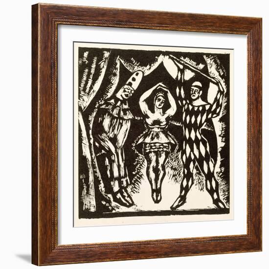 Harlequinade, Woodcut by Roger Fry (Woodcut)-Mark Gertler-Framed Giclee Print