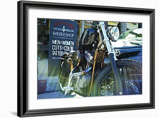 Harley Davidson at Old Glory Tattoo Parlor-Steve Ash-Framed Photographic Print