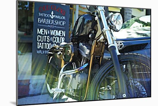 Harley Davidson at Old Glory Tattoo Parlor-Steve Ash-Mounted Photographic Print