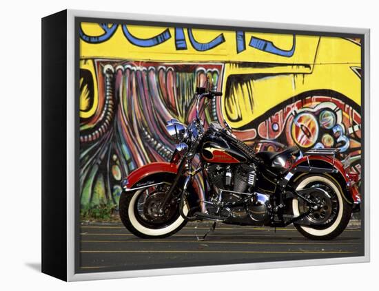 Harley Davidson Heritage Softail-null-Framed Premier Image Canvas