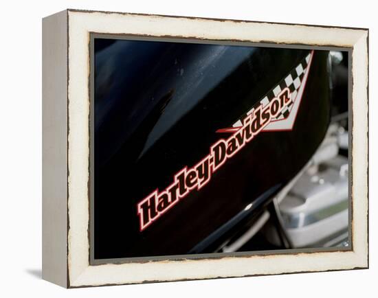 Harley Davidson Motorbike, June 1998-null-Framed Premier Image Canvas