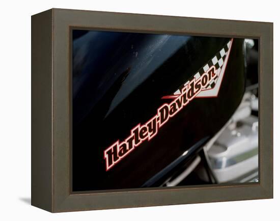 Harley Davidson Motorbike, June 1998-null-Framed Premier Image Canvas
