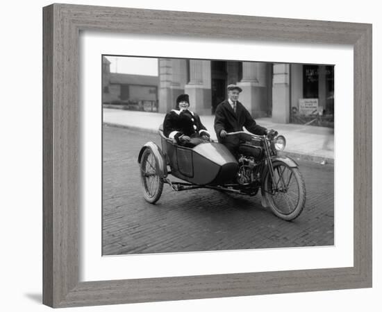 Harley Davidson Motorcycle Photograph - Seattle, WA-Lantern Press-Framed Art Print