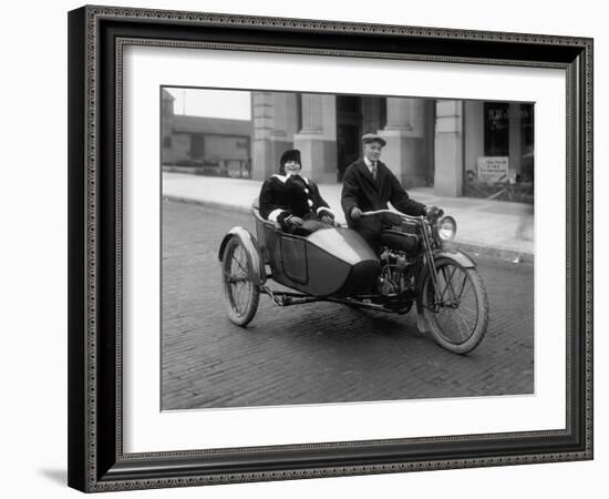 Harley Davidson Motorcycle Photograph - Seattle, WA-Lantern Press-Framed Art Print