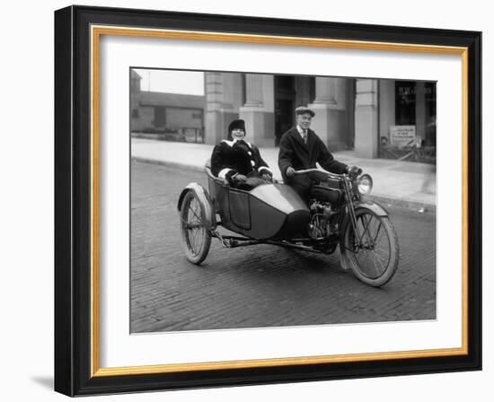 Harley Davidson Motorcycle Photograph - Seattle, WA-Lantern Press-Framed Art Print