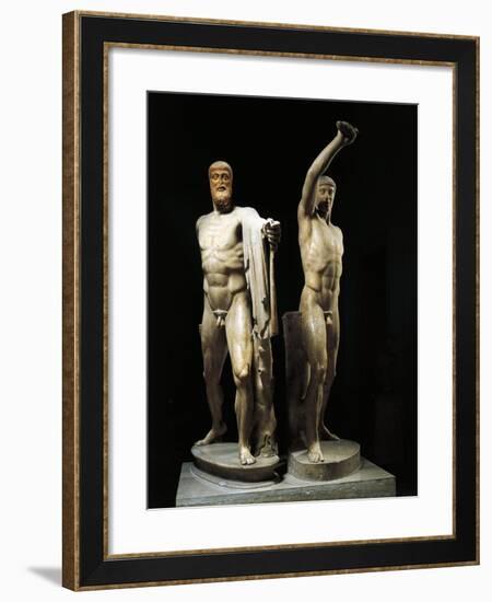Harmodius and Aristogiton known as the Tyrannicides, Roman Copy after a Greek Bronze-null-Framed Giclee Print