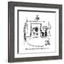 "Harmon was shaving and his stomach fell into the sink." - New Yorker Cartoon-George Booth-Framed Premium Giclee Print