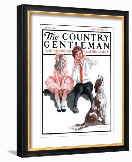 "Harmonica Howl," Country Gentleman Cover, April 7, 1923-Angus MacDonall-Framed Giclee Print