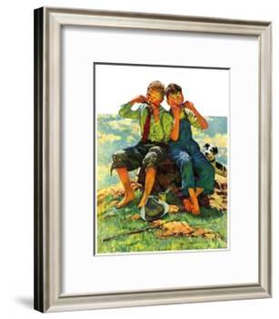 "Harmonica Players,"October 6, 1934-Eugene Iverd-Framed Giclee Print