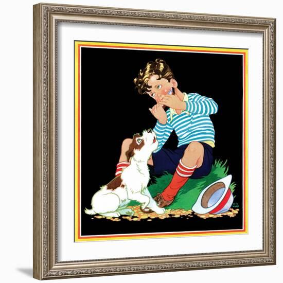 Harmonica Playing - Child Life-Keith Ward-Framed Giclee Print