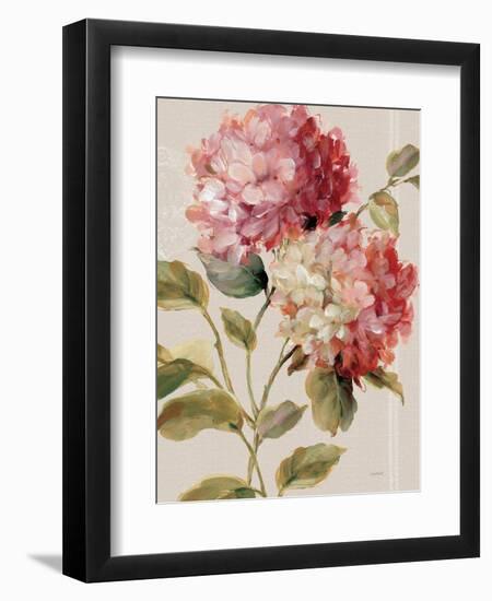 Harmonious Hydrangeas Linen-Lisa Audit-Framed Art Print