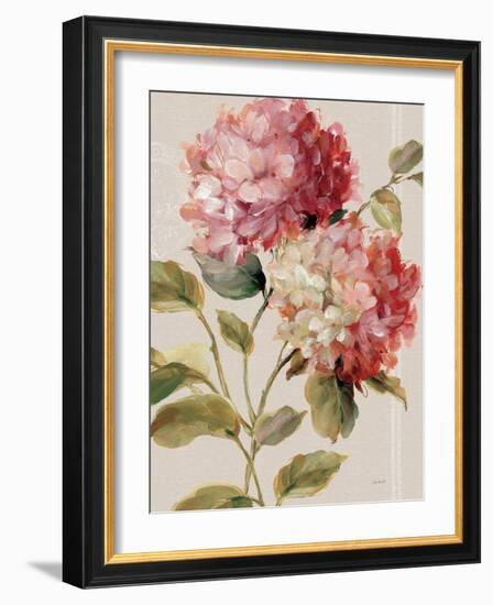 Harmonious Hydrangeas Linen-Lisa Audit-Framed Art Print