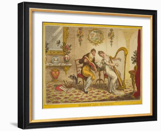 Harmony before Matrimony, 1805-James Gillray-Framed Giclee Print