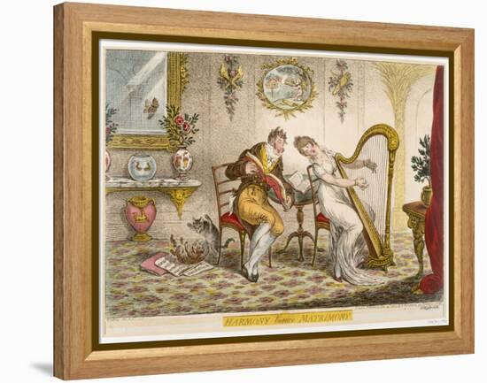 Harmony before Matrimony', Published 1805 (Coloured Engraving)-James Gillray-Framed Premier Image Canvas