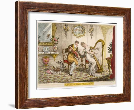 Harmony before Matrimony', Published 1805 (Coloured Engraving)-James Gillray-Framed Giclee Print