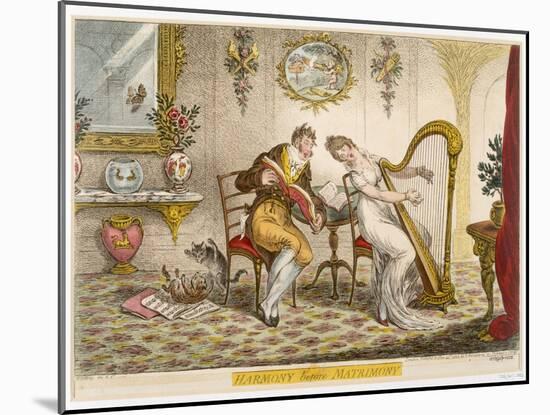 Harmony before Matrimony', Published 1805 (Coloured Engraving)-James Gillray-Mounted Giclee Print
