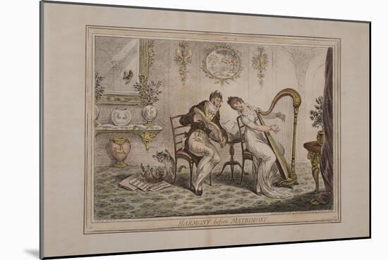 Harmony before Matrimony, Published by Hannah Humphrey, 1805-James Gillray-Mounted Giclee Print