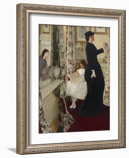 Harmony in Green and Rose: the Music Room, 1860-61 (Oil on Canvas)-James Abbott McNeill Whistler-Framed Giclee Print