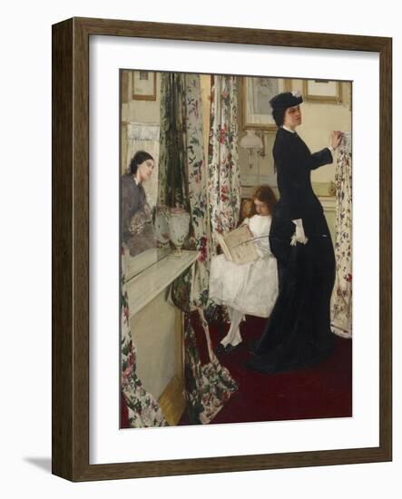 Harmony in Green and Rose: the Music Room, 1860-61 (Oil on Canvas)-James Abbott McNeill Whistler-Framed Giclee Print