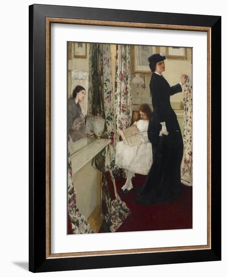 Harmony in Green and Rose: the Music Room, 1860-61 (Oil on Canvas)-James Abbott McNeill Whistler-Framed Giclee Print