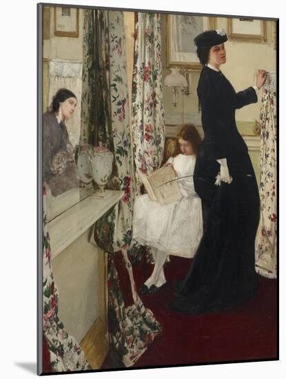 Harmony in Green and Rose: the Music Room, 1860-61 (Oil on Canvas)-James Abbott McNeill Whistler-Mounted Giclee Print