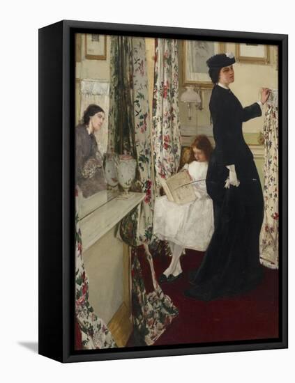 Harmony in Green and Rose: the Music Room, 1860-61 (Oil on Canvas)-James Abbott McNeill Whistler-Framed Premier Image Canvas