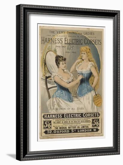 Harness' Electric Corset for Women of All Ages-null-Framed Art Print