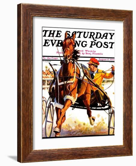 "Harness Race," Saturday Evening Post Cover, August 17, 1935-Maurice Bower-Framed Giclee Print