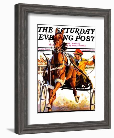 "Harness Race," Saturday Evening Post Cover, August 17, 1935-Maurice Bower-Framed Giclee Print