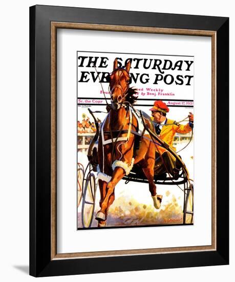 "Harness Race," Saturday Evening Post Cover, August 17, 1935-Maurice Bower-Framed Giclee Print