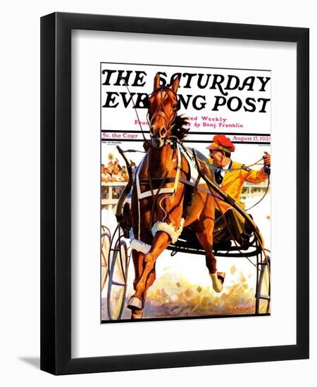 "Harness Race," Saturday Evening Post Cover, August 17, 1935-Maurice Bower-Framed Giclee Print