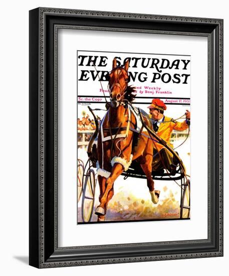 "Harness Race," Saturday Evening Post Cover, August 17, 1935-Maurice Bower-Framed Giclee Print