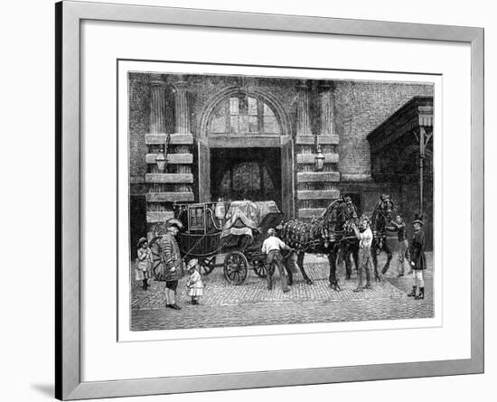 Harnessing the Black Horses at the Royal Mews, Buckingham Palace, London, C1888-null-Framed Giclee Print