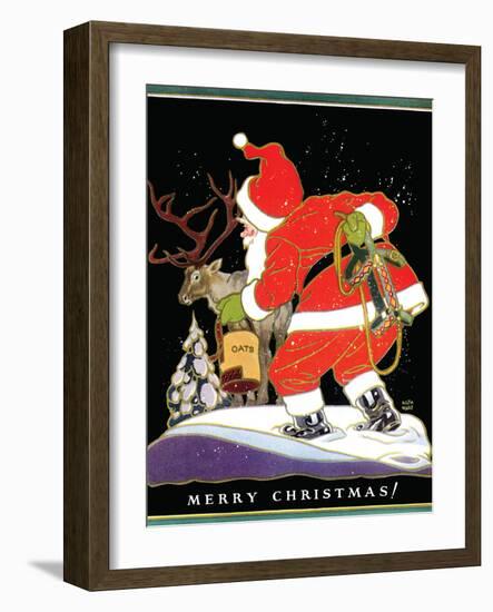 Harnessing the Reindeer - Child Life, December 1931-Keith Ward-Framed Premium Giclee Print