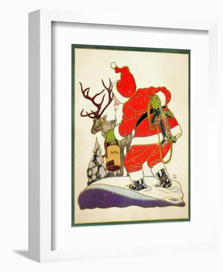 Harnessing the Reindeer - Child Life-Keith Ward-Framed Giclee Print