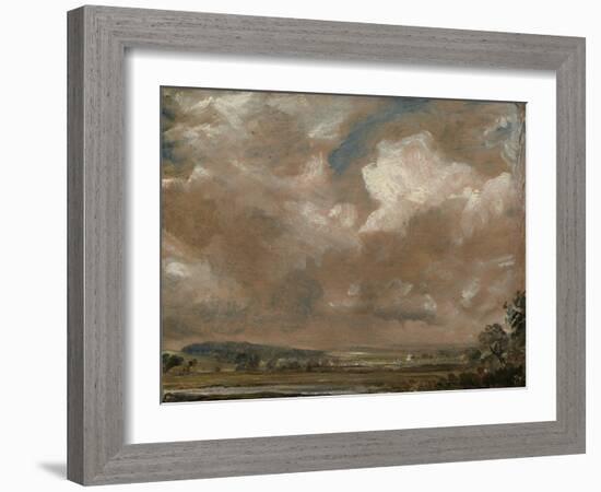 Harnham Ridge, Salisbury, C.1829 (Oil on Beige Wove Paper, Mounted on Canvas)-John Constable-Framed Giclee Print