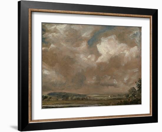 Harnham Ridge, Salisbury, C.1829 (Oil on Beige Wove Paper, Mounted on Canvas)-John Constable-Framed Giclee Print