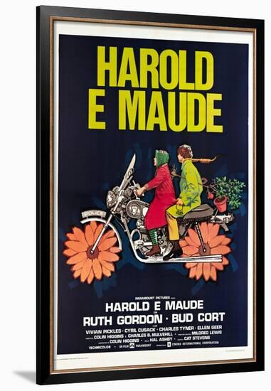 Harold and Maude, Italian poster, Ruth Gordon, Bud Cort, 1971-null-Framed Poster