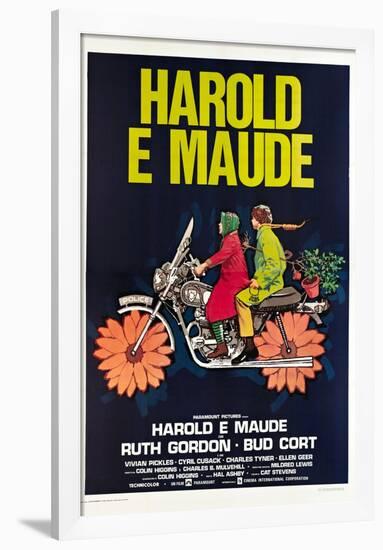 Harold and Maude, Italian poster, Ruth Gordon, Bud Cort, 1971-null-Framed Poster