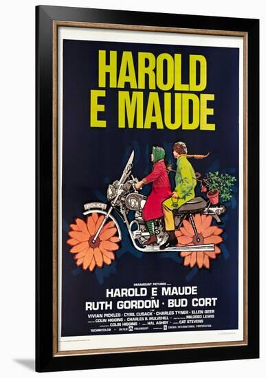 Harold and Maude, Italian poster, Ruth Gordon, Bud Cort, 1971-null-Framed Poster