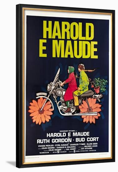 Harold and Maude, Italian poster, Ruth Gordon, Bud Cort, 1971-null-Framed Poster