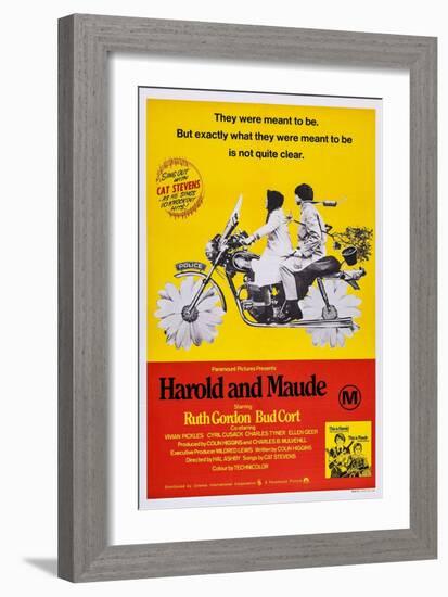 Harold and Maude, Ruth Gordon, Bud Cort, 1971-null-Framed Art Print