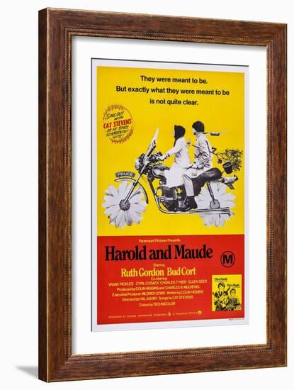 Harold and Maude, Ruth Gordon, Bud Cort, 1971-null-Framed Art Print