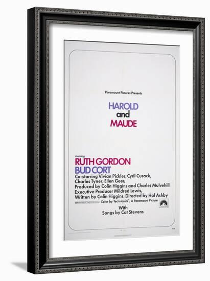 HAROLD AND MAUDE, US poster, 1971-null-Framed Art Print