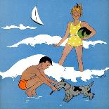 Blue Beach - Child Life-Harold Carroll-Giclee Print