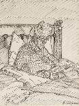 Portrait of the Artist's Mother Writing in Bed (Reed Pen and Grey Ink over Indications in Red Chalk-Harold Gilman-Giclee Print