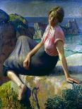 On the Rocks Near Newlyn-Harold Harvey-Framed Giclee Print