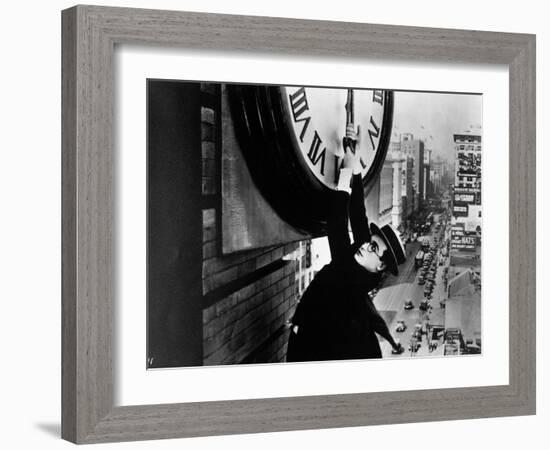 Harold Lloyd. "Safety Last" 1923, Directed by Fred Newmeyer-null-Framed Photographic Print