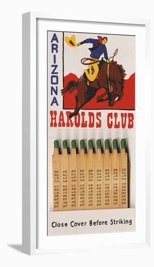 Harolds Club Matchbook-Kristine Hegre-Framed Giclee Print