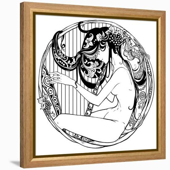 Harp Player-drakonova-Framed Stretched Canvas